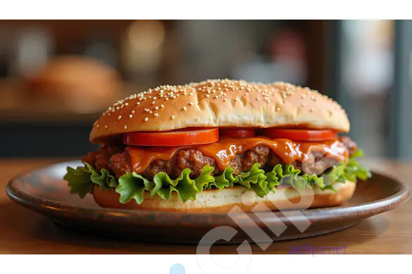 Delicious Crispy Chicken Sandwich with Lettuce and Tomato