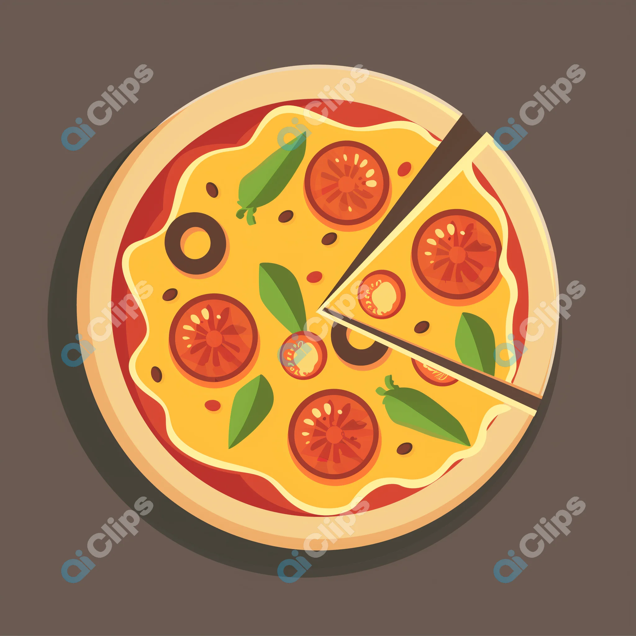 Margherita Pizza Illustration