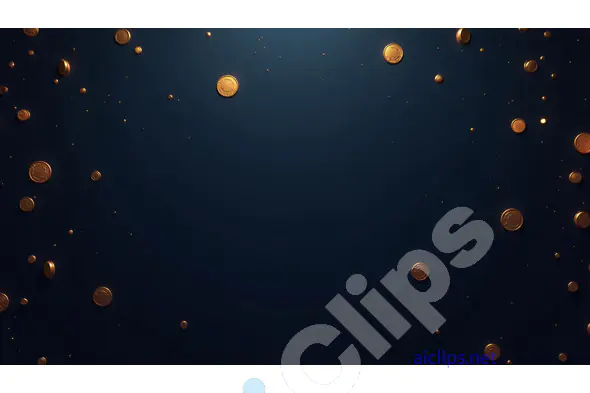 Floating Golden Coins on Dark Background