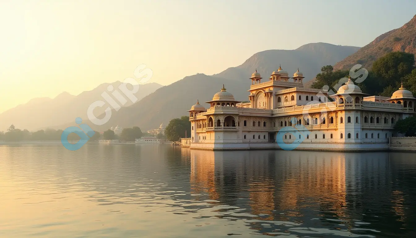 Serene Sunrise at Udaipur Lake Palace