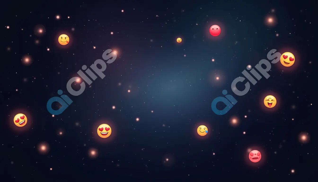 Floating Emojis in a Night Sky Background