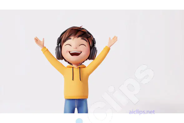Cheerful Child in Yellow Hoodie