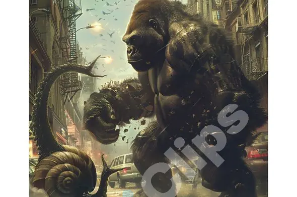 Giant Gorilla vs. Alien Snail