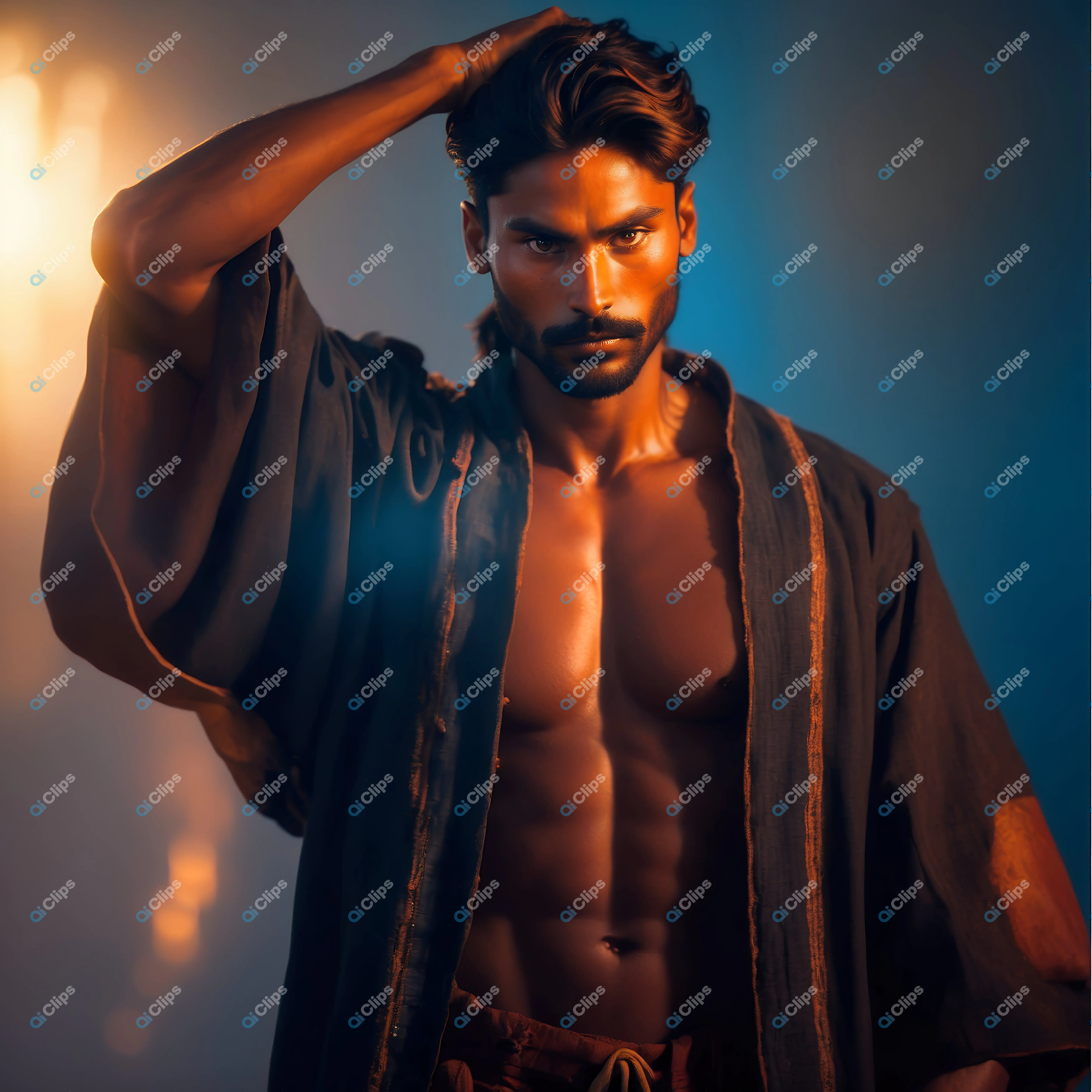 Athletic Man in Dramatic Lighting