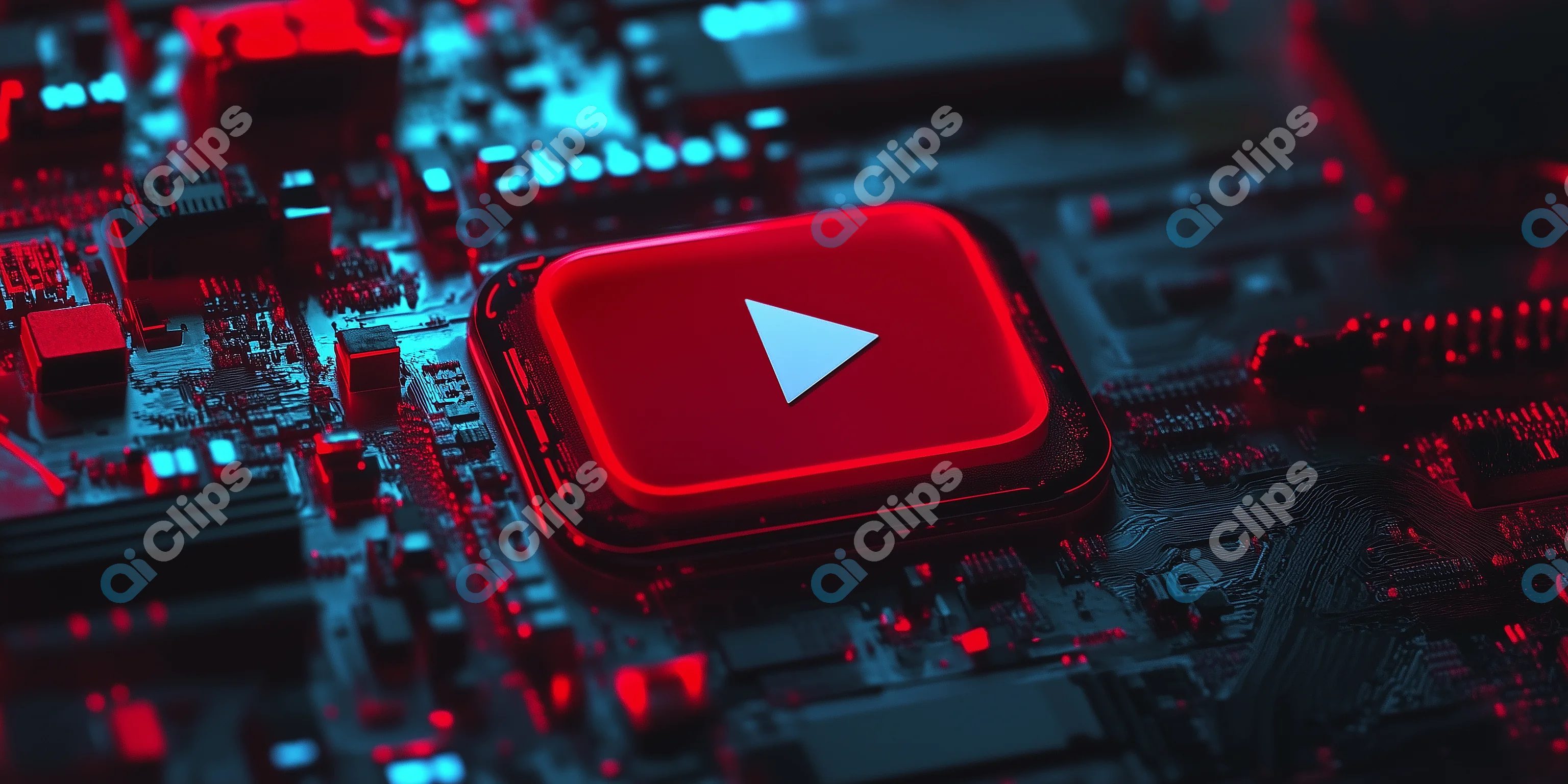 Play Button on Circuit Board