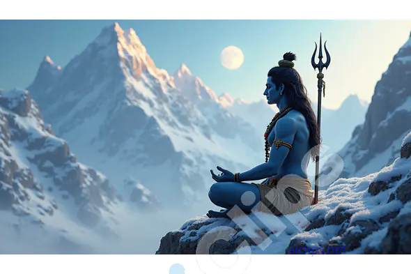 Lord Shiva Meditating in the Himalayas