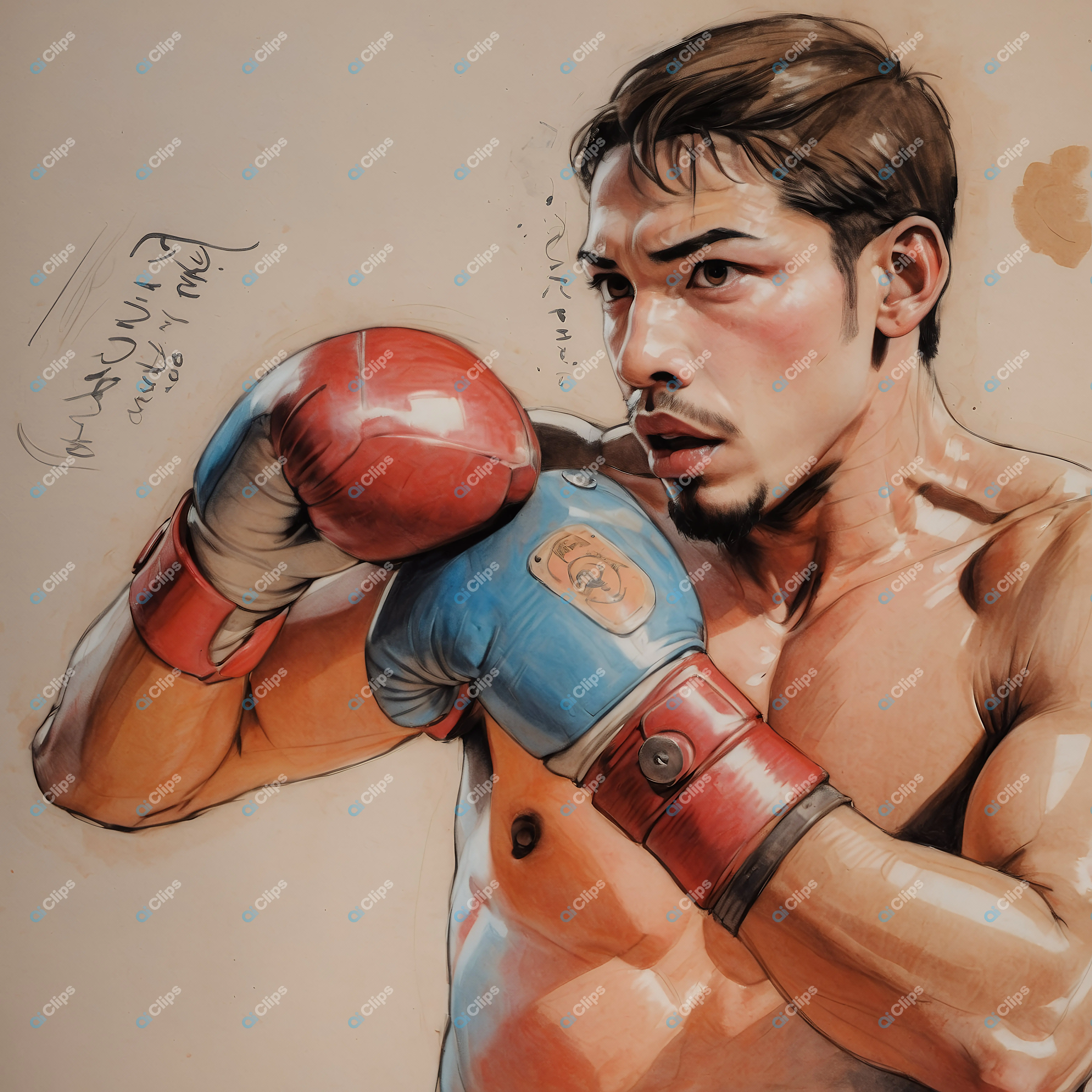 Focused Boxer Illustration
