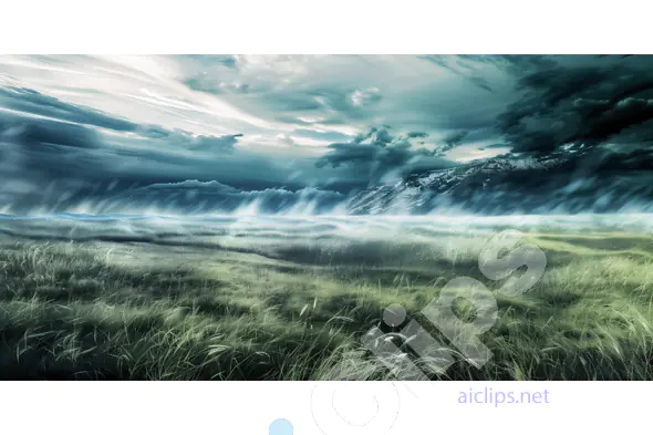 Stormy Field Landscape
