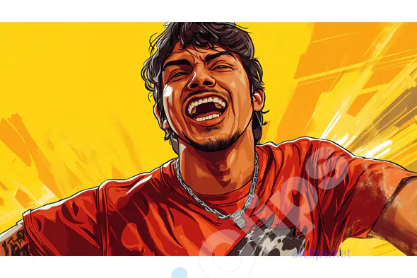 Happy Man Laughing with Energy