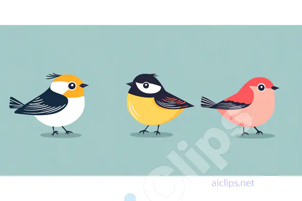 Cute Cartoon Birds Illustration