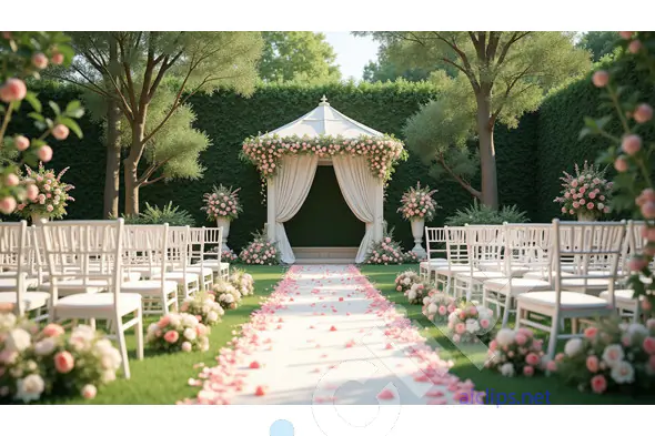 Elegant Outdoor Garden Wedding Setup