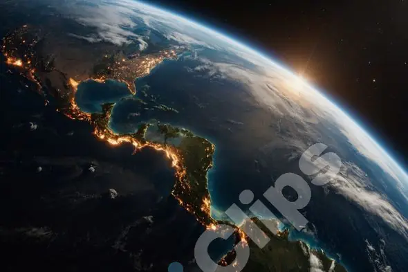 Earth from Space at Dawn