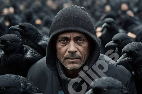 Man Among Crows