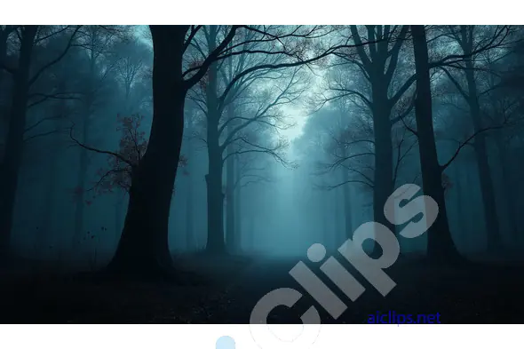 Mysterious Foggy Forest at Dusk