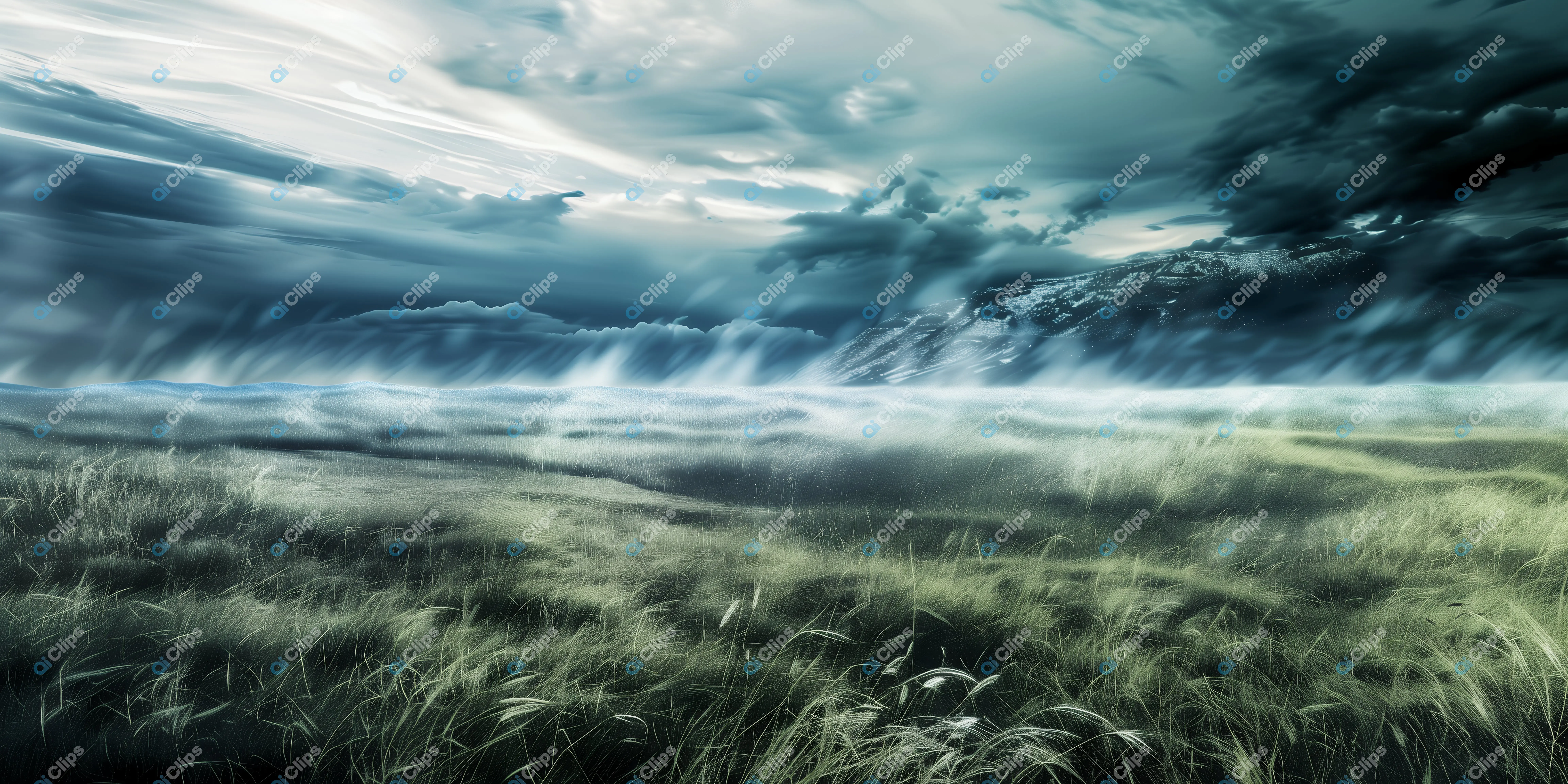 Stormy Field Landscape