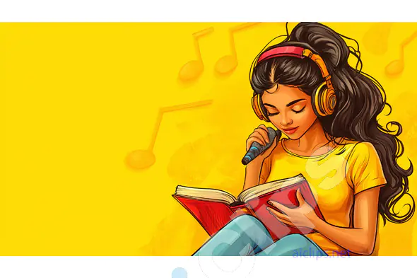 Girl Singing with Book