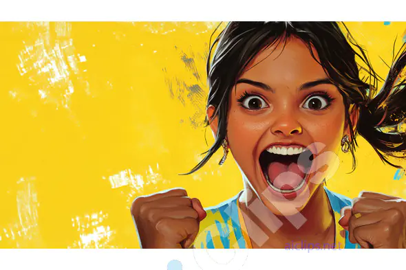 Energetic Woman Cheering