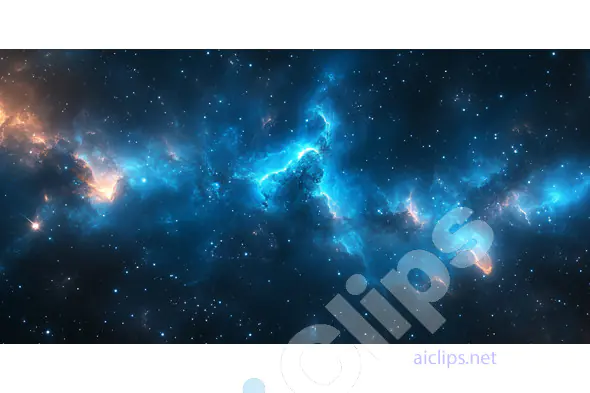 Deep Space Nebula with Blue and Orange Glow