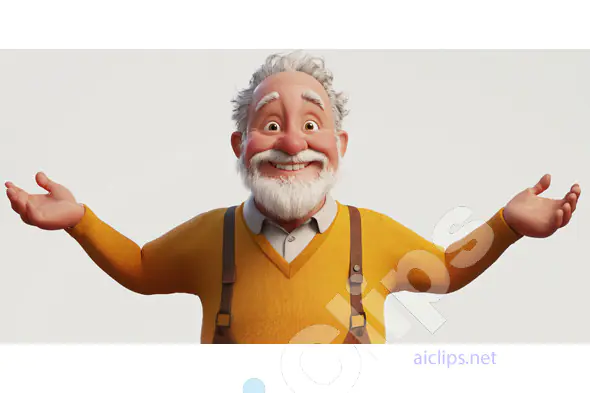 Friendly Cartoon Grandpa Render