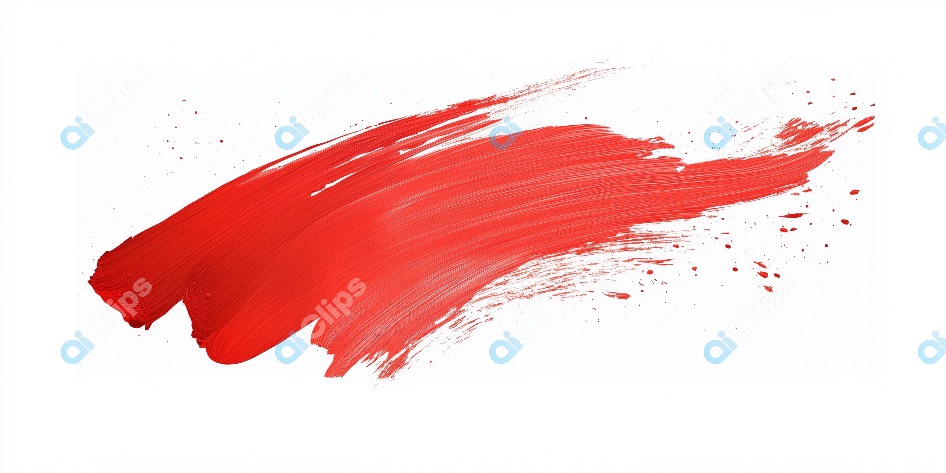 Red Paint Brush Stroke