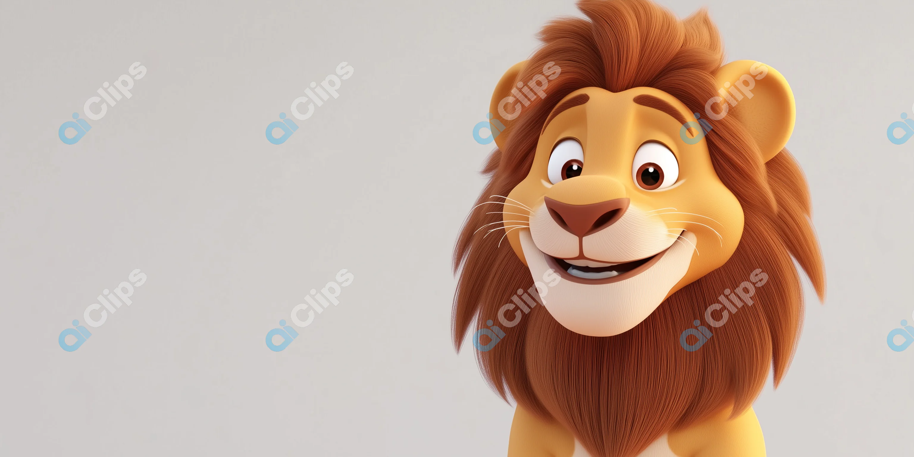 Happy Cartoon Lion Render
