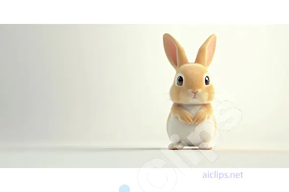 Adorable Cartoon Bunny Render