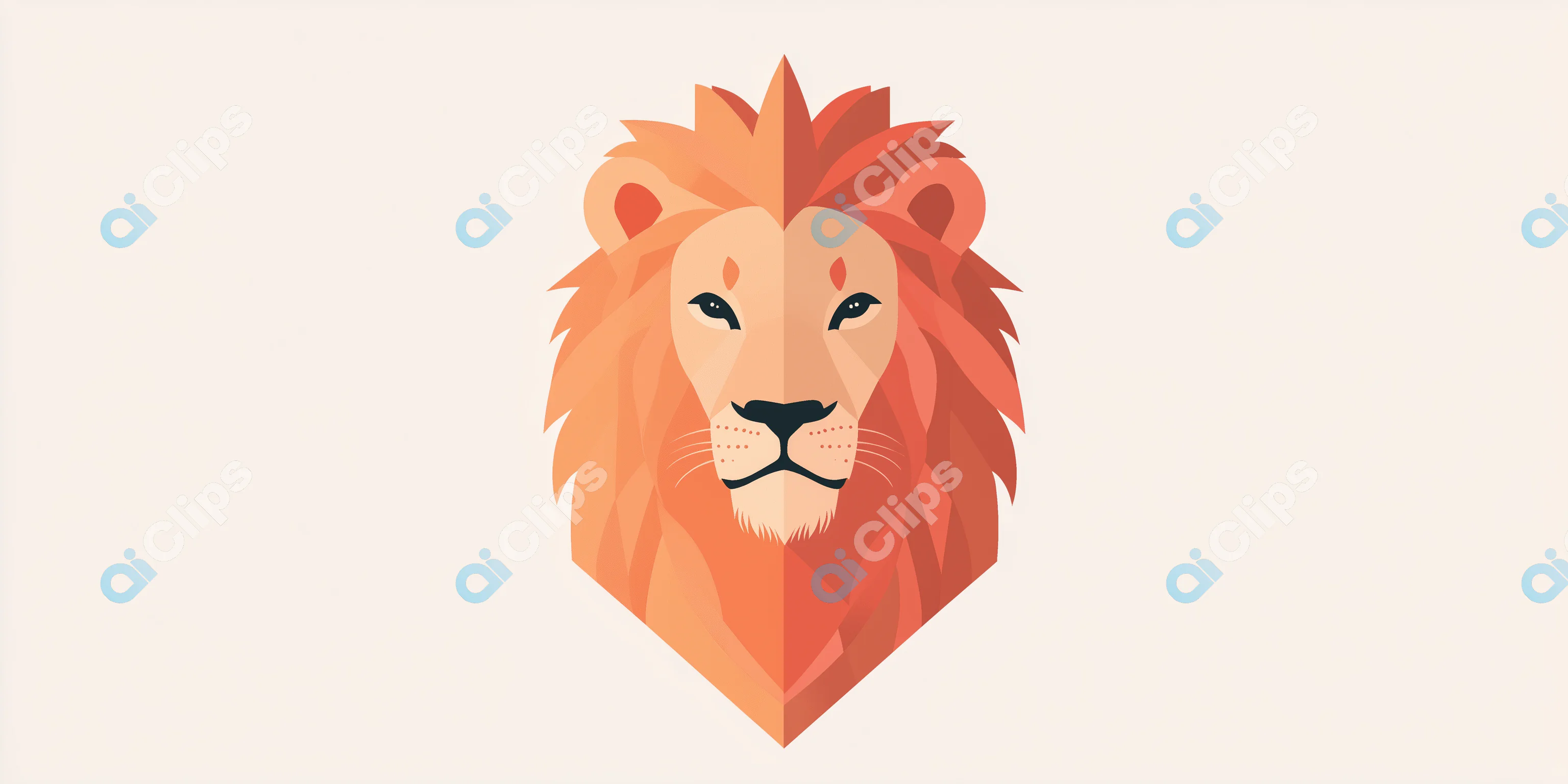 Geometric Lion Head Illustration