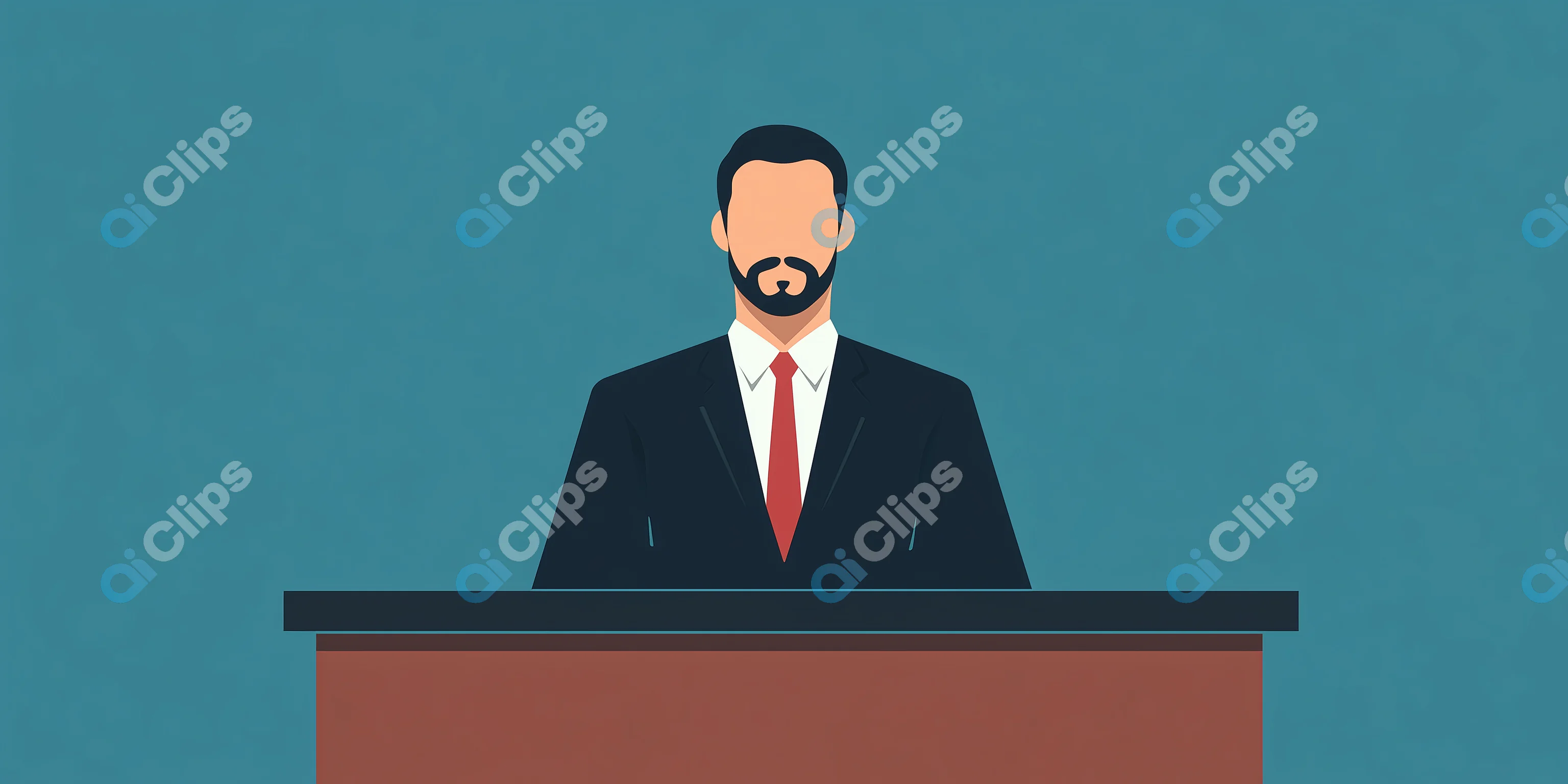 Businessman at Podium Illustration