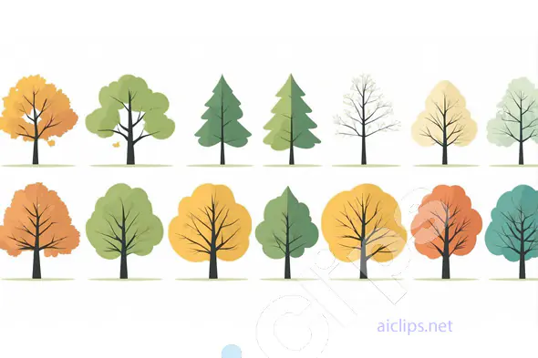 Seasonal Tree Vector Collection