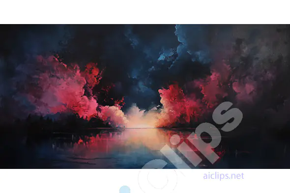Dramatic Sunset Over Lake