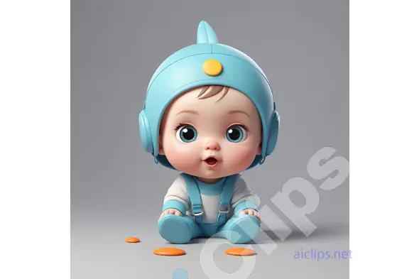 Adorable Baby in Blue Outfit