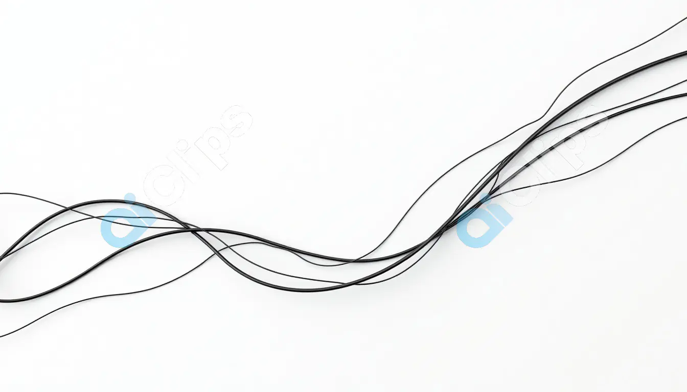 Abstract Black Wires on White Background