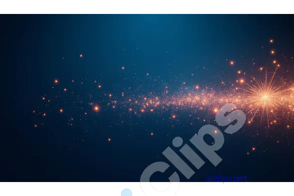 Radiant Burst of Sparkling Particles on a Deep Blue Background