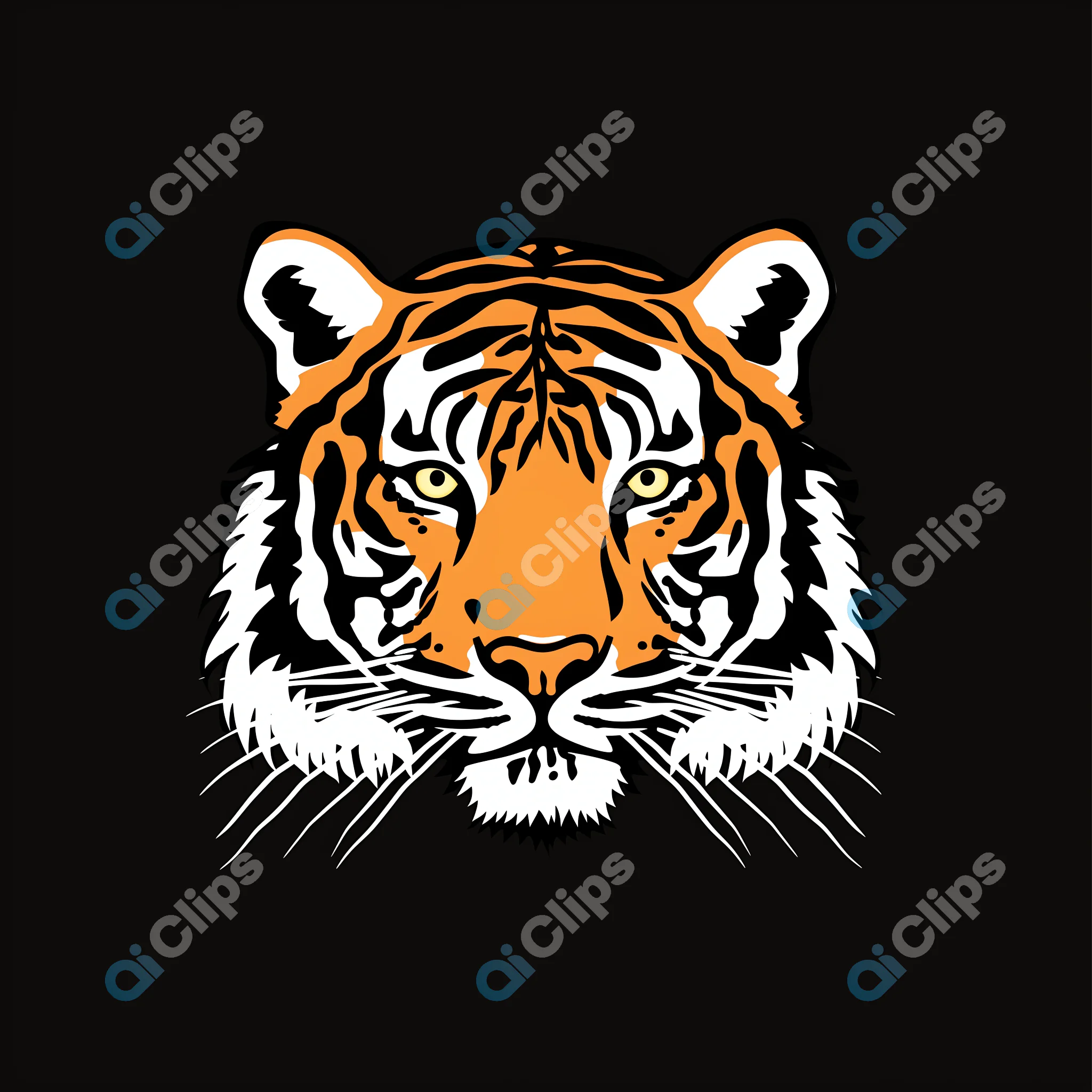 Fierce Tiger Head Illustration