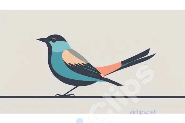 Minimalist Colorful Bird Illustration