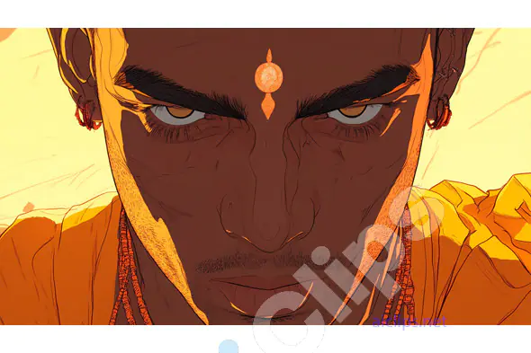 Intense Gaze Illustration