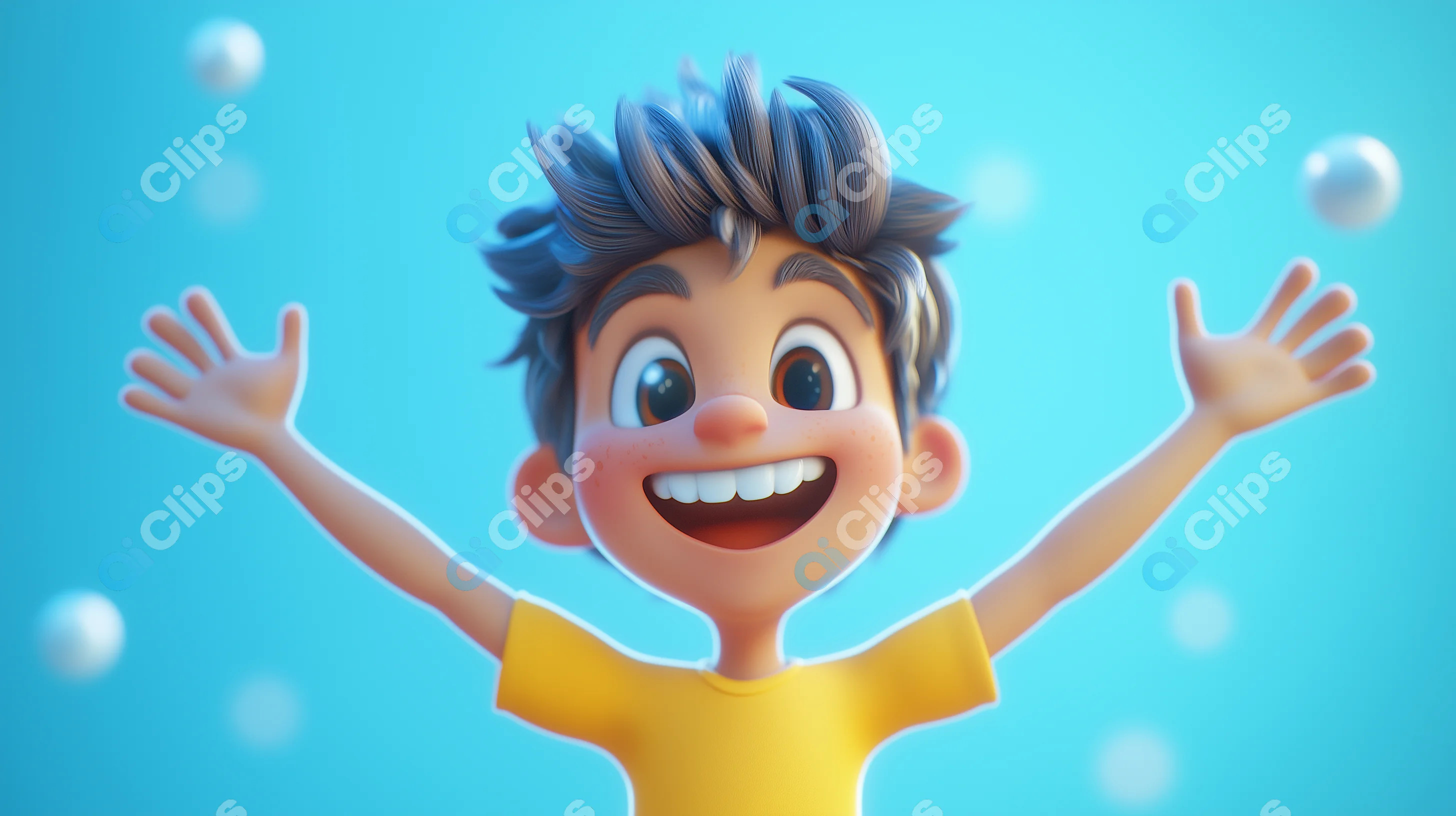 Happy Cartoon Boy Character