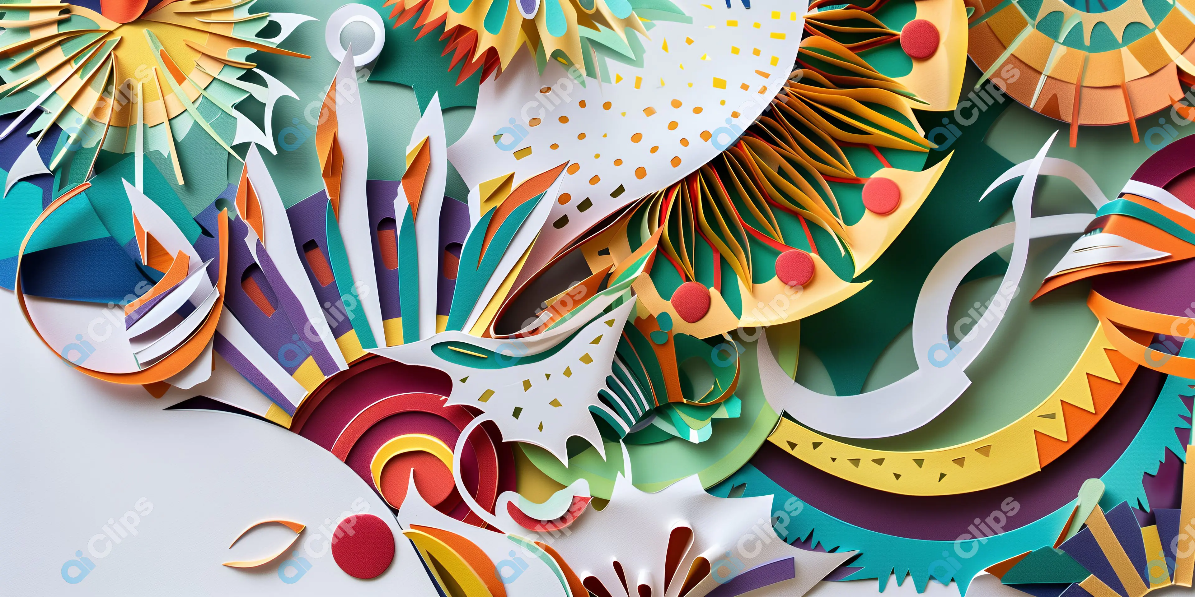 Colorful Paper Art Collage
