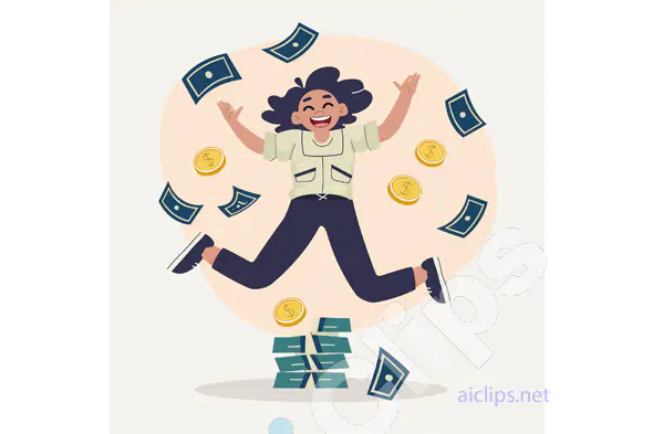 Excited Woman with Money