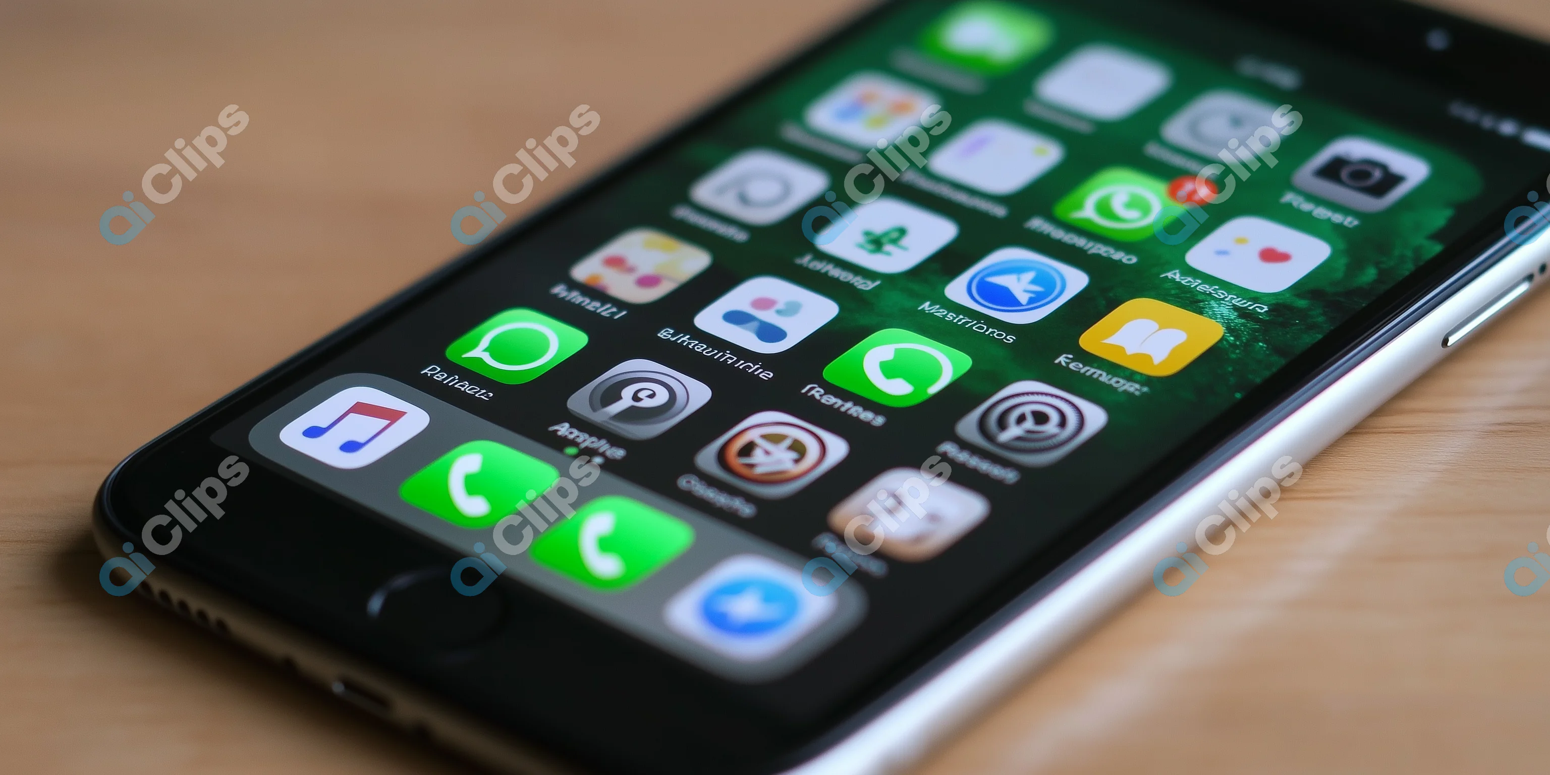 Smartphone Home Screen with Apps