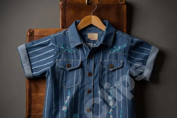 Embroidered Denim Shirt