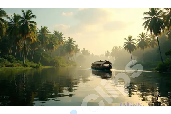 Kerala Houseboat Gliding Through Tranquil Backwaters