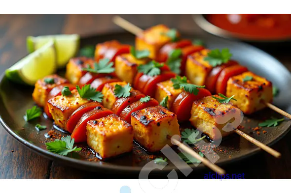 Grilled Paneer Tikka Skewers with Vegetables