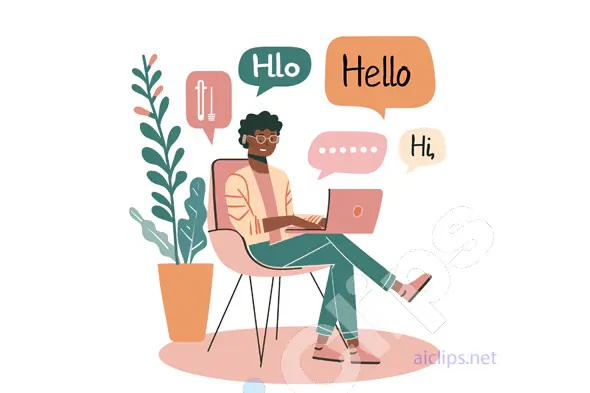Woman Chatting Online