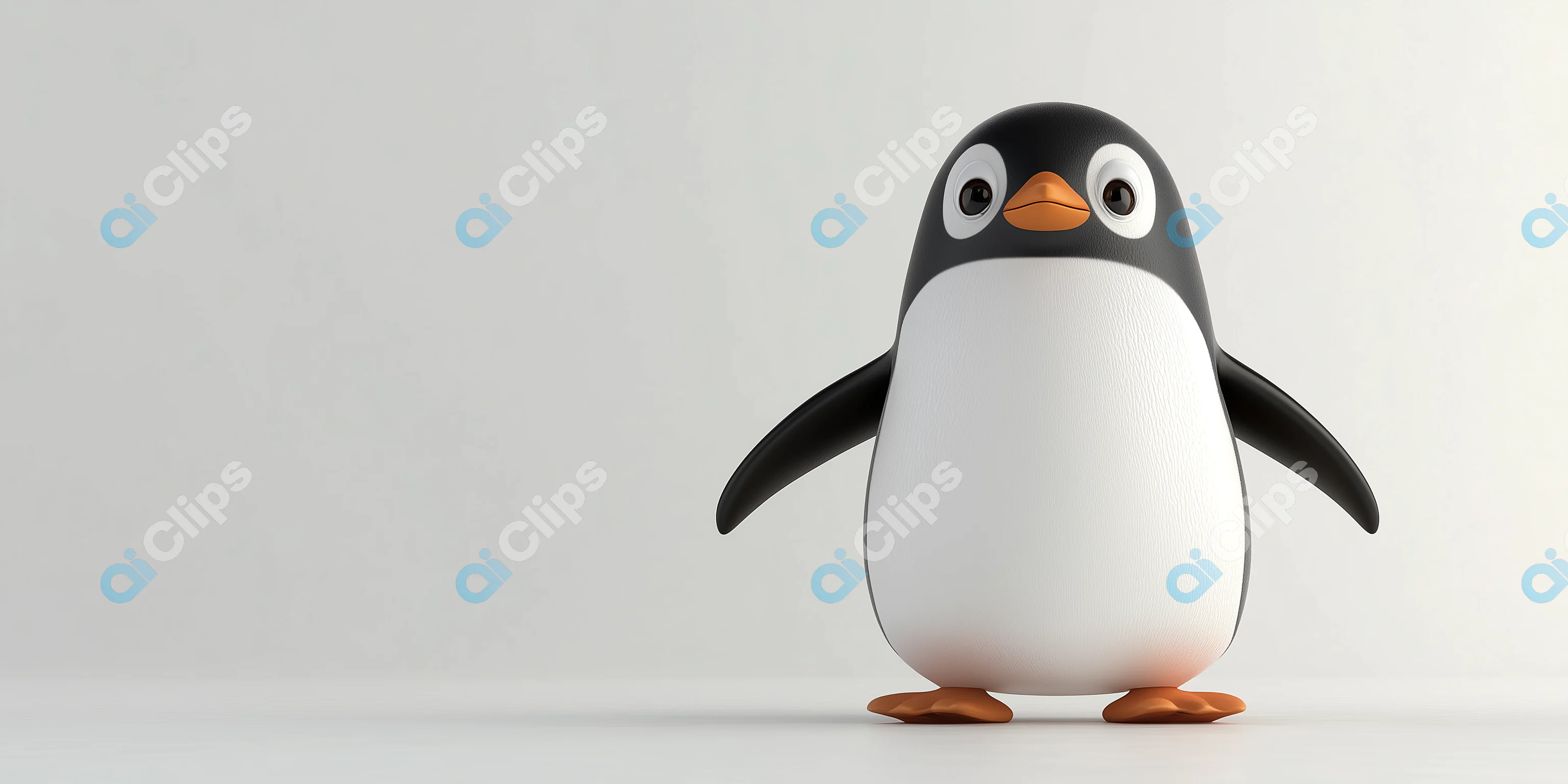 Cute Cartoon Penguin Render