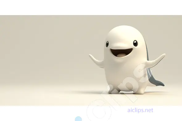 Happy Cartoon Whale Render