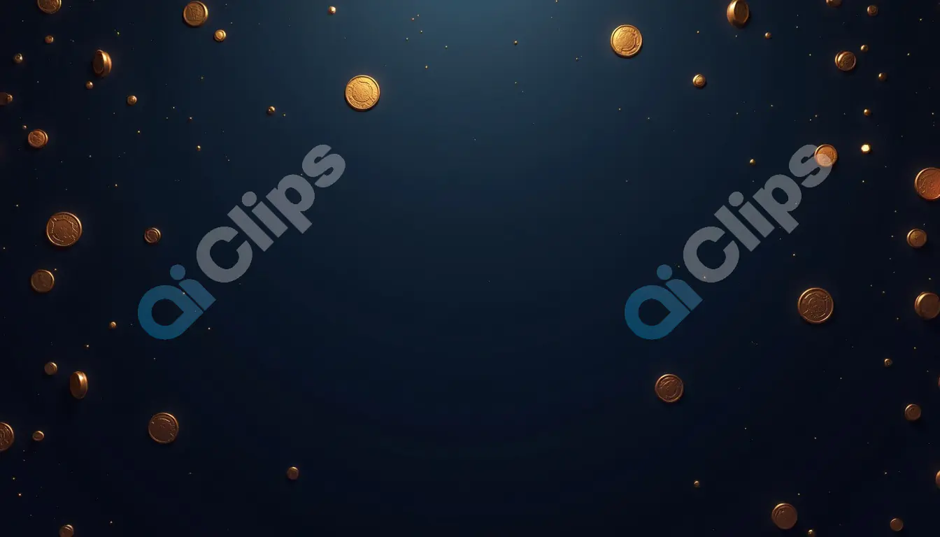 Floating Golden Coins on Dark Background