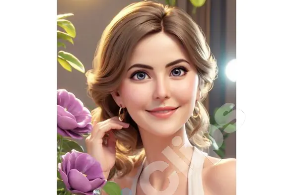 Radiant Woman with Flowers