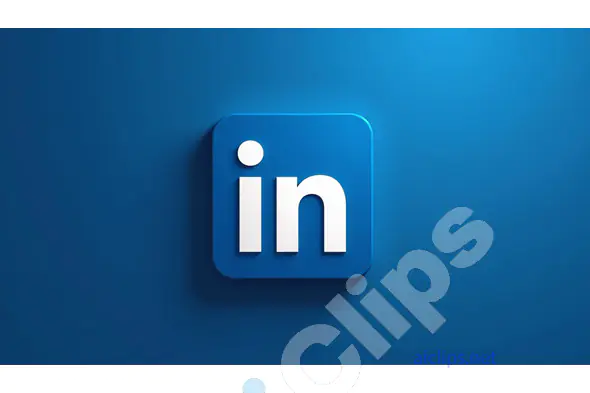 Close-Up of LinkedIn Logo on a Blue Background
