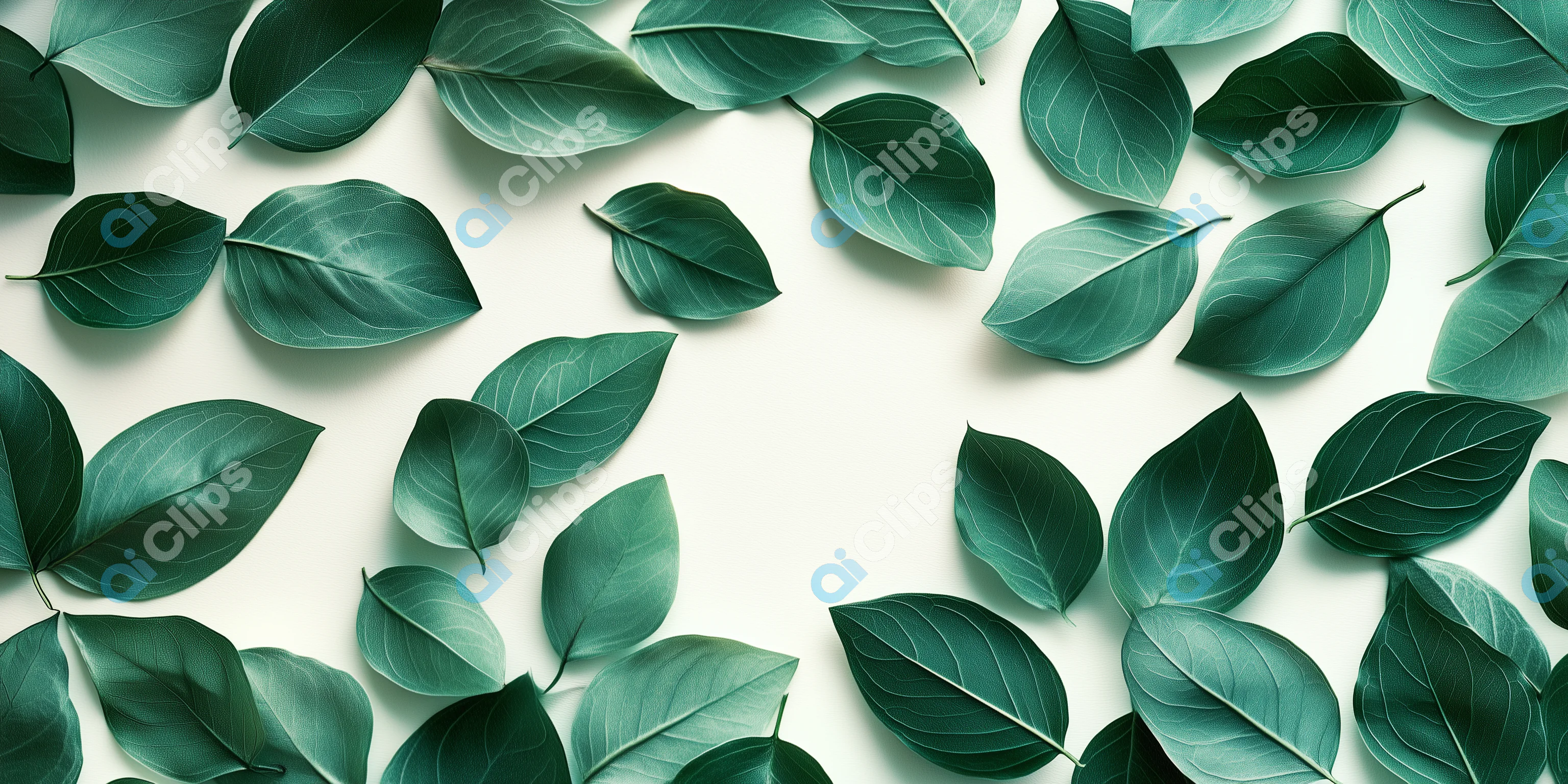 Overlapping Green Leaves Background